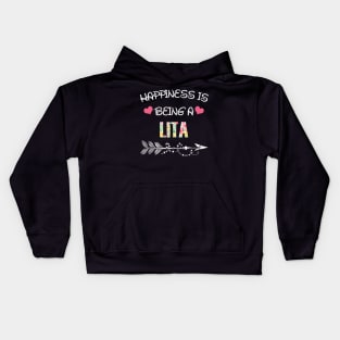 Happiness is being Lita floral gift Kids Hoodie